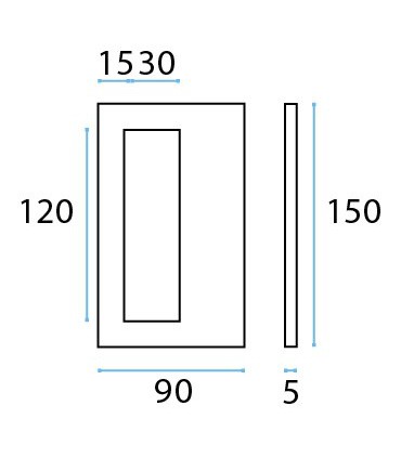 Poignée inox 150 mm à coller sur porte coulissante en verre