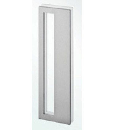 Poignée inox 300 mm à coller sur porte coulissante en verre