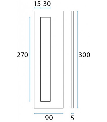 Poignée inox 300 mm à coller sur porte coulissante en verre