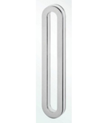 Poignée inox 300 mm à coller sur porte coulissante en verre
