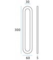 Poignée inox 300 mm à coller sur porte coulissante en verre Poignée inox 300 mm à coller sur porte coulissante en verre
