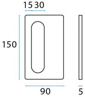 Poignée inox 150 mm à coller sur porte coulissante en verre Poignée inox 150 mm à coller sur porte coulissante en verre