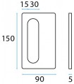 Poignée inox 150 mm à coller sur porte coulissante en verre Poignée inox 150 mm à coller sur porte coulissante en verre