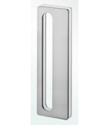 Poignée inox 300 mm à coller sur porte coulissante en verre