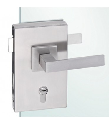 Serrure rectangulaire verticale pour porte en verre