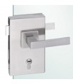 Serrure rectangulaire verticale pour porte en verre