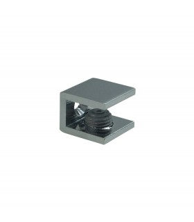 Pince fixe pour vitrine en verre d'épaisseur 4 à 6 mm Pince fixe pour vitrine en verre d'épaisseur 4 à 6 mm
