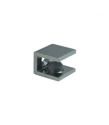 Pince fixe pour vitrine en verre d'épaisseur 4 à 6 mm