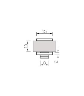 Pince fixe pour vitrine en verre d'épaisseur 6 à 8 mm Pince fixe pour vitrine en verre d'épaisseur 6 à 8 mm