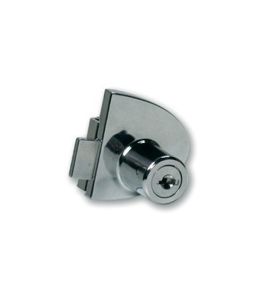 Serrure pour porte de vitrine double en verre