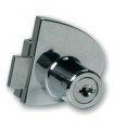 Serrure pour porte de vitrine double en verre
