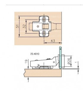 Charnière pour porte de vitrine verre intérieur Charnière pour porte de vitrine verre intérieur