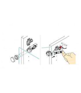 Charnière pour porte de vitrine verre recouvrant Charnière pour porte de vitrine verre recouvrant