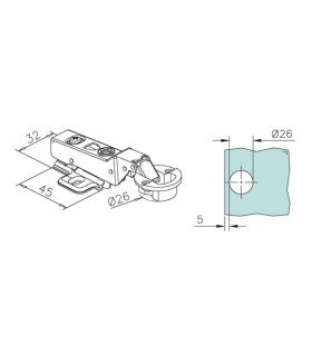 Charnière pour porte de vitrine verre montage verre intérieur Charnière pour porte de vitrine verre montage verre intérieur