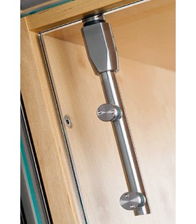 Charnière verticale en inox pour porte de vitrine en verre Charnière verticale en inox pour porte de vitrine en verre