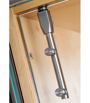 Charnière verticale en inox pour porte de vitrine en verre