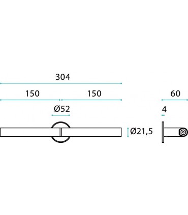 Porte serviette double en inox et bois de Wengé