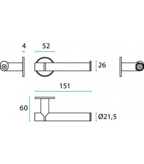 Porte rouleau papier wc en inox et bois Wengé Porte rouleau papier wc en inox et bois Wengé