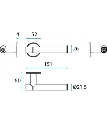 Porte rouleau papier wc en inox et bois Wengé