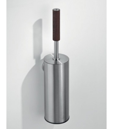 Porte balayette en inox et bois Wengé