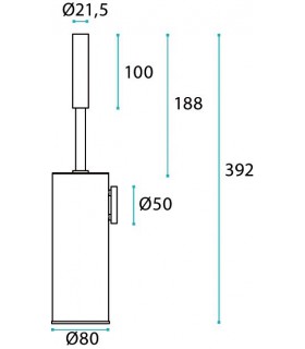 Porte balayette en inox et bois Wengé Porte balayette en inox et bois Wengé