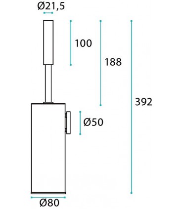 Porte balayette en inox et bois Wengé