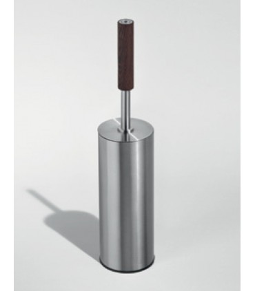 Porte balayette en inox et bois Wengé