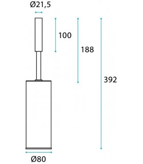 Porte balayette en inox et bois Wengé Porte balayette en inox et bois Wengé