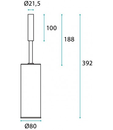Porte balayette en inox et bois Wengé