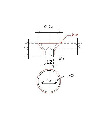 Cabochon fraisé technique
