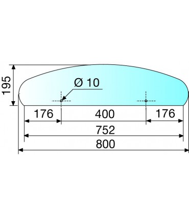 Etagère en verre pour support série Archia 800 x 195 mm