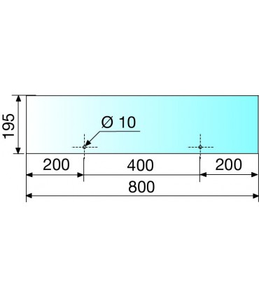 Etagère en verre pour support série Archia 800 x 195 mm