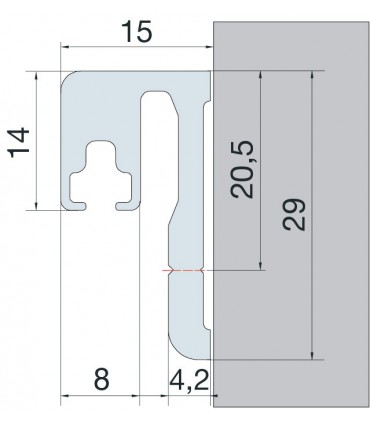 Profil butée de porte (support de joint)