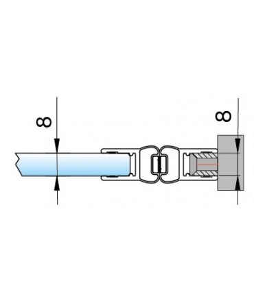 Profil aluminium support de joint d'étanchéité