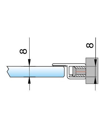 Profil aluminium support de joint d'étanchéité