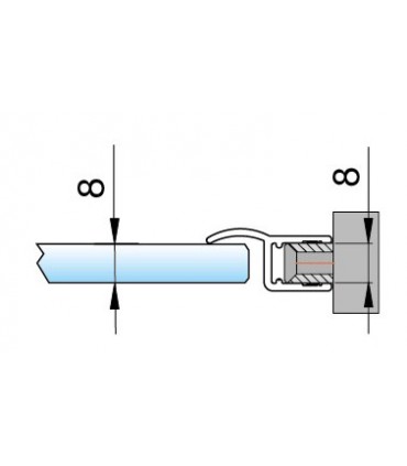 Profil aluminium support de joint d'étanchéité