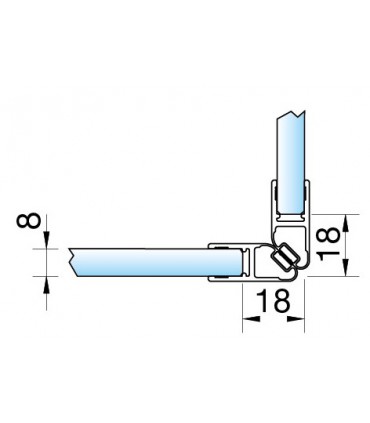 Joint d'étanchéité magnétique 90° décor chromé brillant