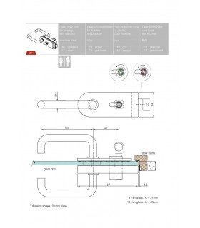 Serrure pour porte de sanitaire en verre