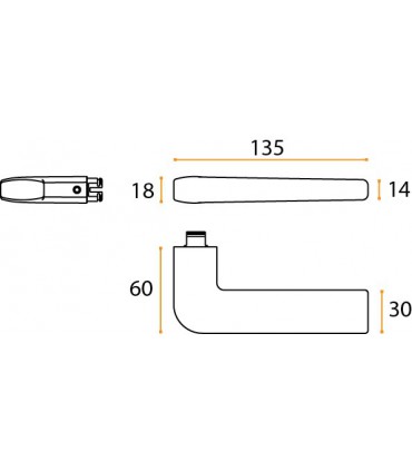 Paire de poignée béquille série Golf J241