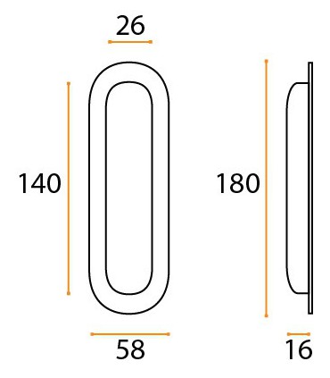 Poignée cuvette inox XL arrondie technique
