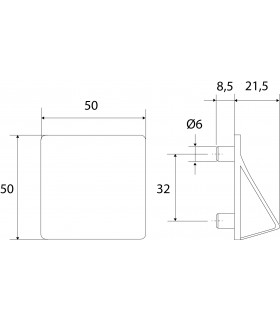 Ligne Origami forme carré 50 x 50 mm