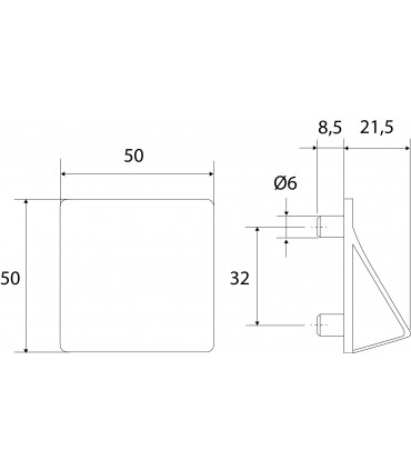 Ligne Origami forme carré 50 x 50 mm
