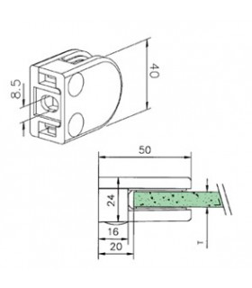 Pince a verre à talon plat - modèle 20 - Inox aisi 316 Pince a verre à talon plat - modèle 20 - Inox aisi 316