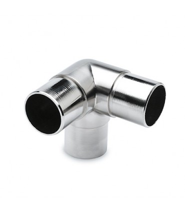 Raccord trois départs à 90° effet inox brossé