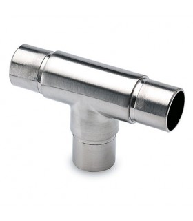 Raccord trois départs à 90° en T effet inox brossé