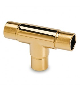 Raccord trois départs à 90° en T effet laiton poli