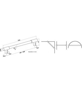 Barre raidisseur pour cloison de douche fixation entre deux volumes de verre Barre raidisseur pour cloison de douche fixation entre deux volumes de verre