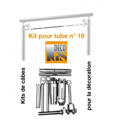 Kit 19 pour montage orientable entre 2 tubes ronds