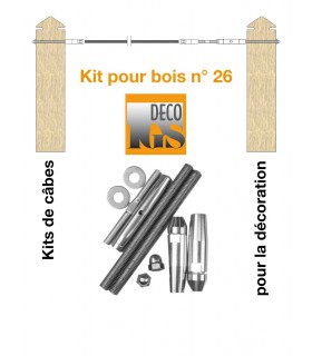 Kit 26 pour montage droit entre 2 poteaux en bois
