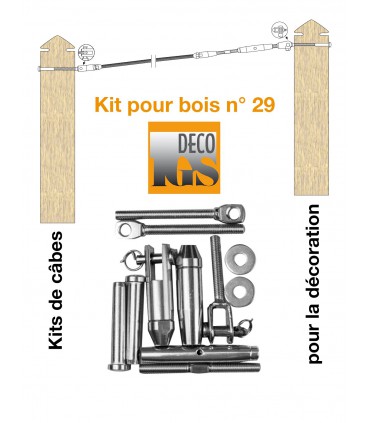 Kit 29 pour montage orientable entre 2 poteaux en bois